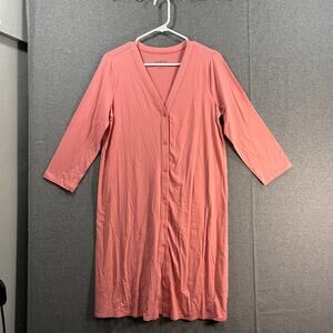 AnyBody Cozy Knit Button Front Lone Cardigan Rose Size Small